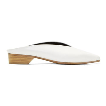 White Point Toe Low Heel Mules