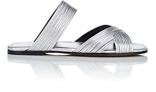 Mignon Metallic Leather Slide Sandals展示图