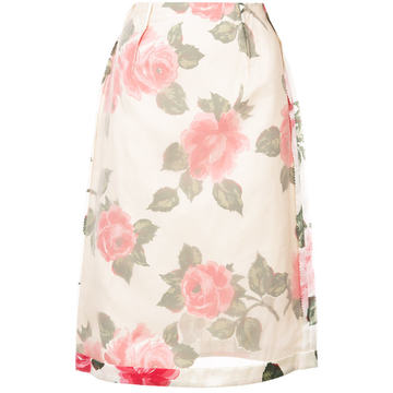 inverted floral print skirt