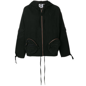 zipped hooded jacket