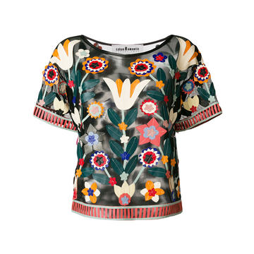 embroidered short-sleeve top