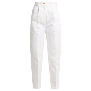 High-rise cotton jeans