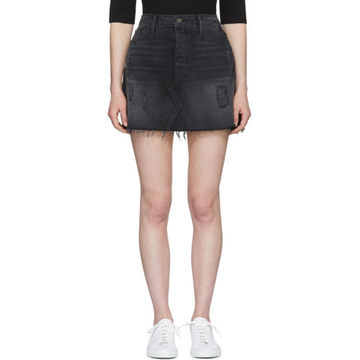 Black Eva Denim Miniskirt