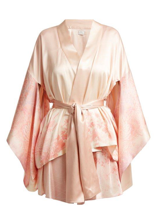 Floral-print silk kimono jacket展示图