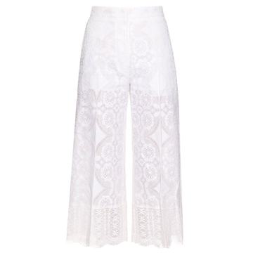 High-rise wide-leg lace trousers