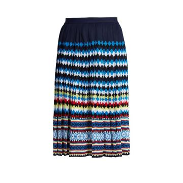 Aura Eirene-jacquard pleated skirt