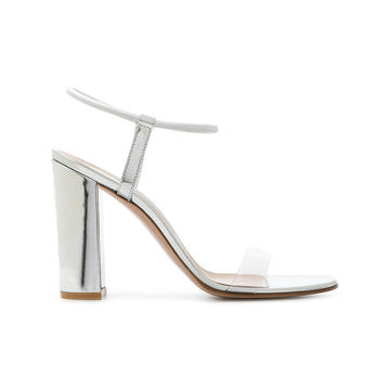 transparent strap chunky heel sandals