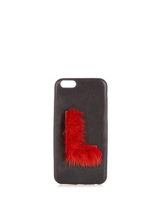 L mink-fur and leather iPhone® 6 case展示图