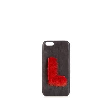 L mink-fur and leather iPhone® 6 case