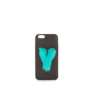 Y mink-fur and leather iPhone® 6 case