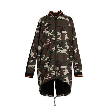 Camouflage-print drawstring jacket