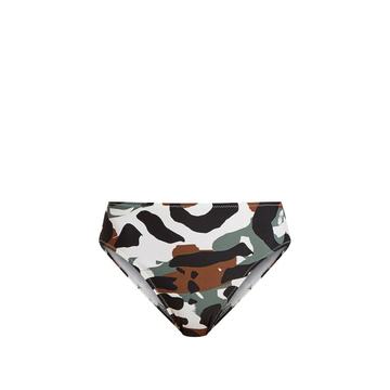 Camo-print high-rise bikini briefs