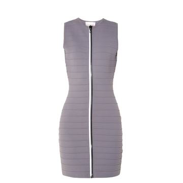 Zip-through bandage mini dress