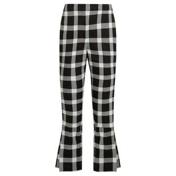 Checked wool-blend cropped trousers