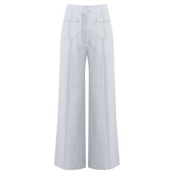 Sally wide-leg cropped crepe trousers