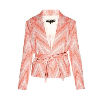 Chevron-woven tweed jacket