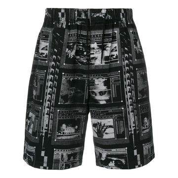 printed track shorts