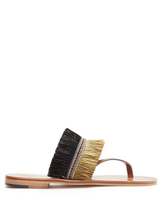 Alberta raffia-embellished sandals Alberta raffia-embellished sandals展示图