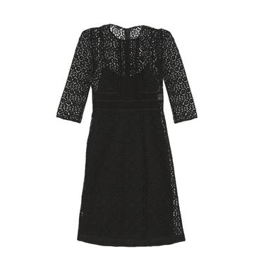 Contrasting-lace shift dress