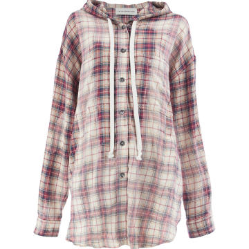 hooded checked shirt