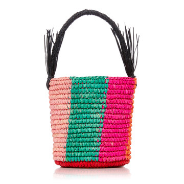 Striped Toquilla Straw Tote