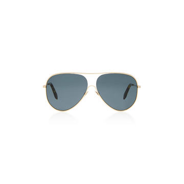 Gold-Tone Metal Aviator Sunglasses