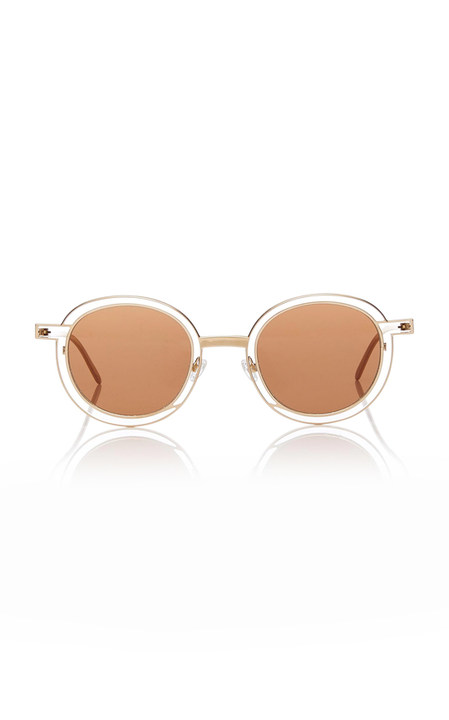 Probably Gold-Tone Round-Frame Sunglasses展示图