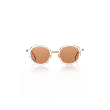 Probably Gold-Tone Round-Frame Sunglasses