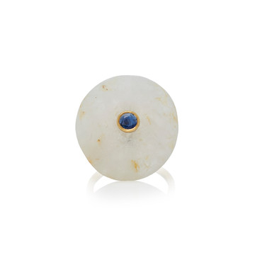 M'O Exclusive: 18K Gold, Beach Stone and Sapphire Ocean Ring