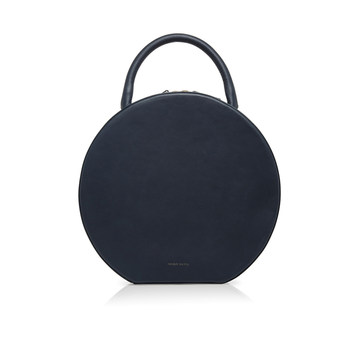 Navy Leather Circle Bag