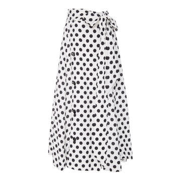 Diana Belted Polka Dot Linen Skirt