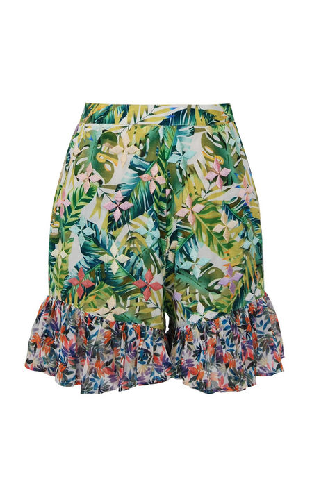 Baila Ruffled Printed Cotton-Voile Shorts展示图