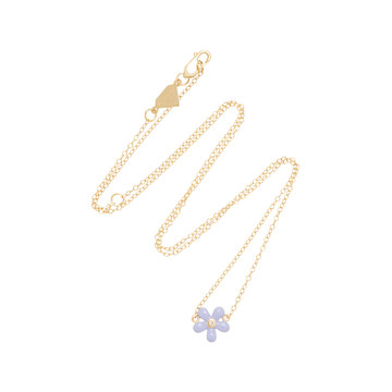 14K Gold and Diamond Wildflower Necklace