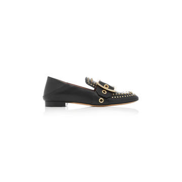 Janelle Studded Leather Slippers