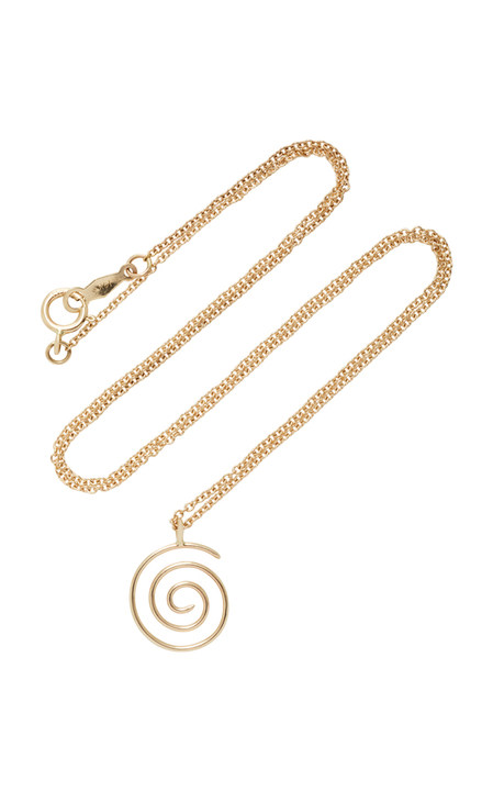 Spiral 14K Gold Necklace展示图