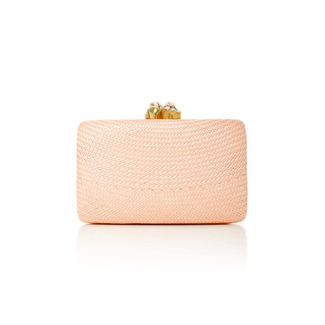 Jen Embellished Woven Straw Clutch