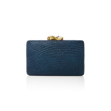 Jen Embellished Woven Straw Clutch