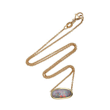 18K Gold Boulder Opal Necklace