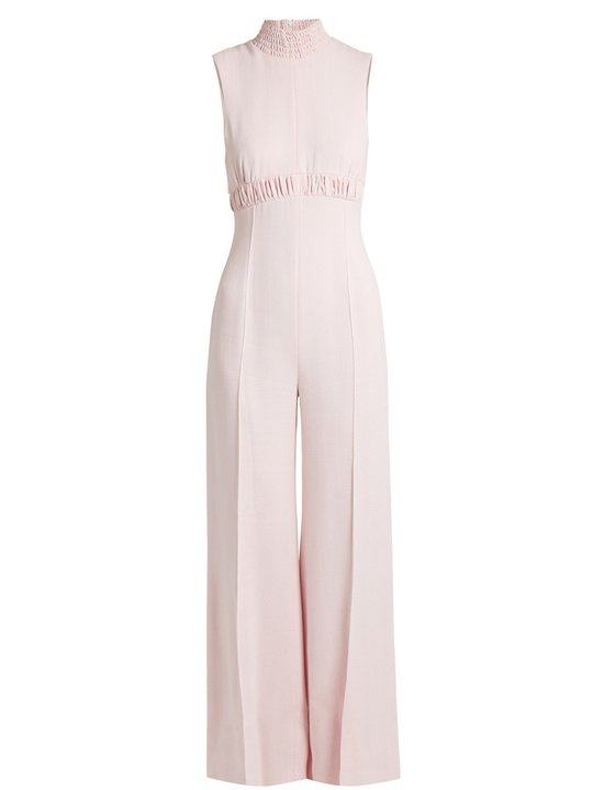 Hulla ruched crepe wide-leg jumpsuit展示图