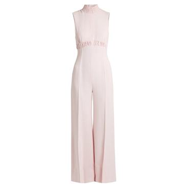 Hulla ruched crepe wide-leg jumpsuit