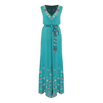 Farah Embroidered Cotton Jumpsuit