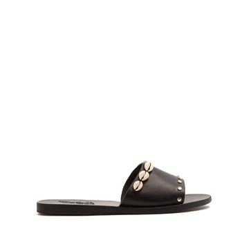 Taygete shell-embellished leather slides