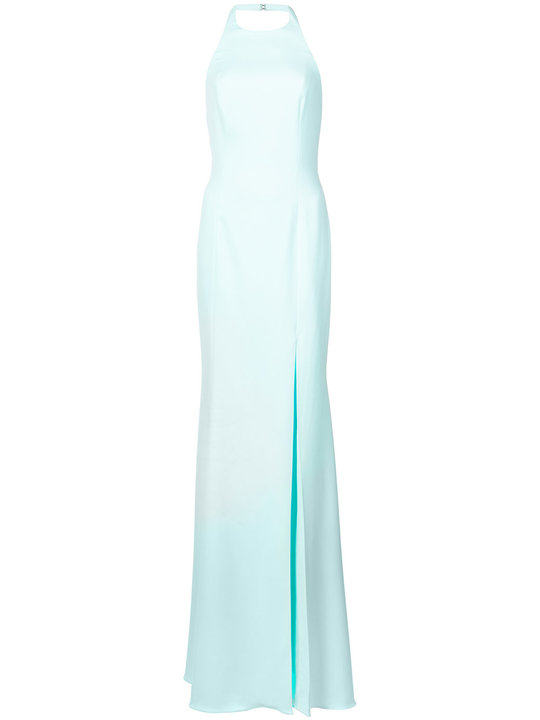 long halter dress with side slit展示图