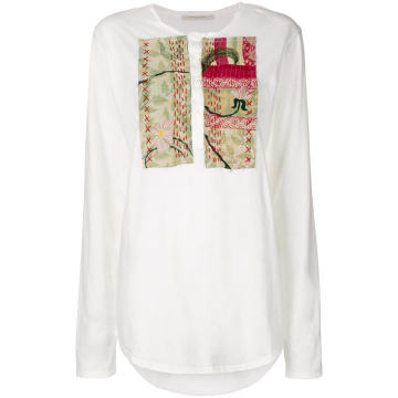 embroidered button jumper