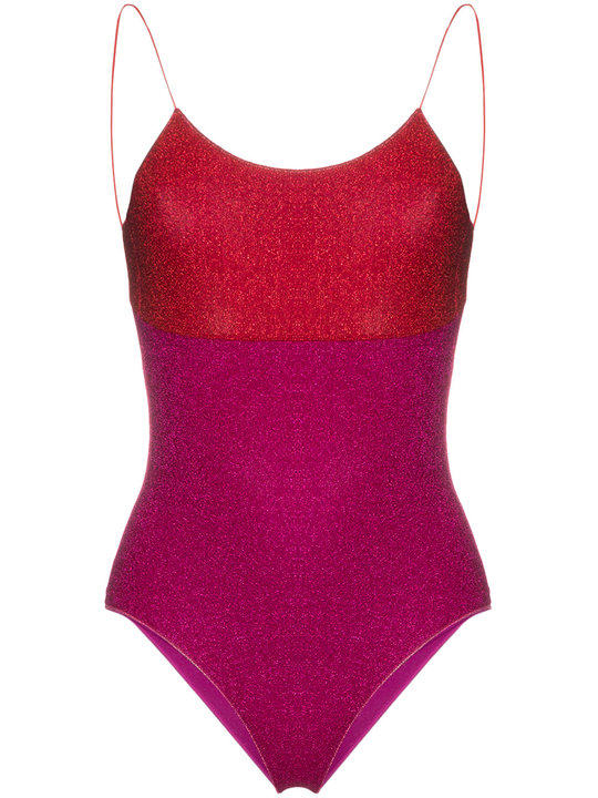 bi-colour lurex swimsuit展示图