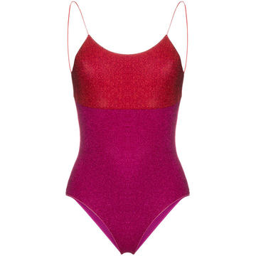 bi-colour lurex swimsuit