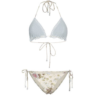 Iris crochet floral triangle bikini