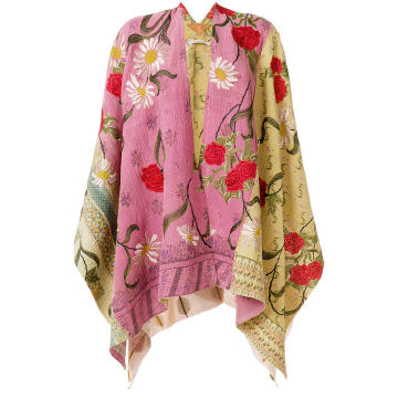 flower embroidered cape