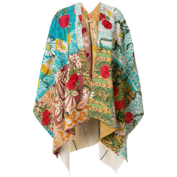 flower embroidered cape