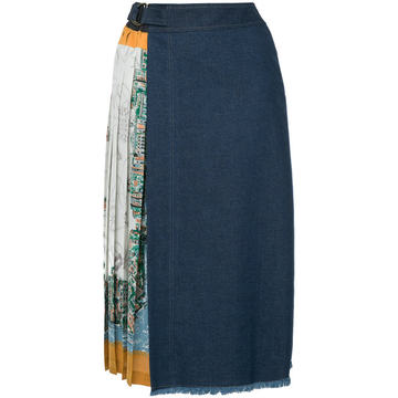 side printed midi skirt